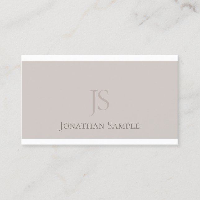 Popular Monogrammed Sleek Graphic Design Modern Business Card (Front)