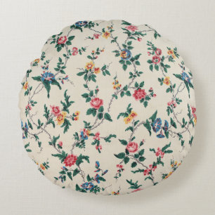 Popular multicolored flower pattern round pillow