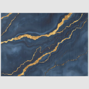 Popular Navy Blue Gold Marble Collection Tissue Paper