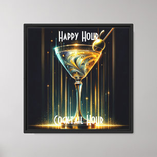 Popular Neon Party Time Personalized Canvas Print