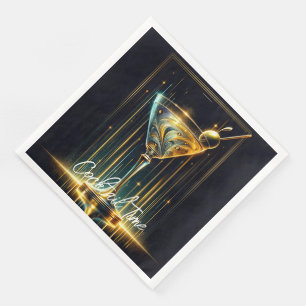 Popular Neon Party Time Personalized Napkin