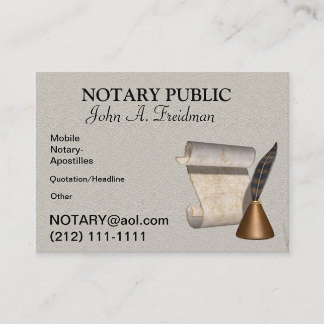 POPULAR NOTARY PUBLIC Business Card (Front)
