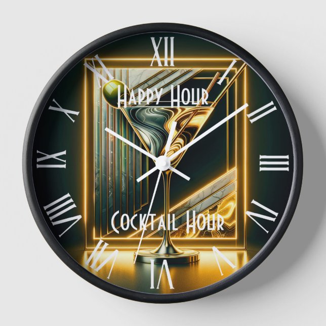 Popular Party Time Neon Personalized Clock (Front)