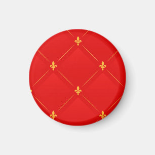 Popular pattern in red and gold magnet