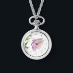 *~* Popular Peony Watercolor Pink Lavender Floral Watch<br><div class="desc">* A Lovely Lavender and pink on a glowing white background. This design is an impressive very sweet pretty watercolor peony flower gracing the face of this women's classic and classy wrap around watch. * The strap is good silver with a black leather strap. This wrap watch is timeless and...</div>