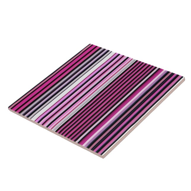 Popular Pink Stripes Collection Tile (Side)