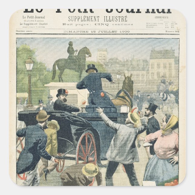 Popular protest against Joseph Reinach Square Sticker (Front)
