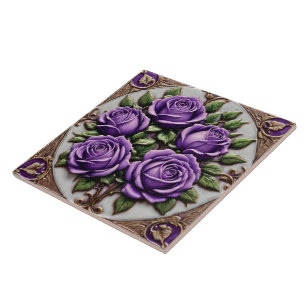 Popular Purple Roses Beautiful Collection Tile