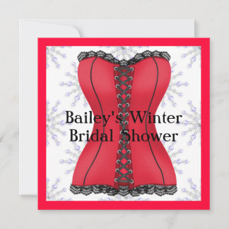 POPULAR RED & BLACK Elegant WINTER Bridal Shower I Invitation