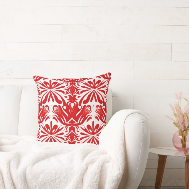 Popular red tiled pattern  throw pillow (Couch)