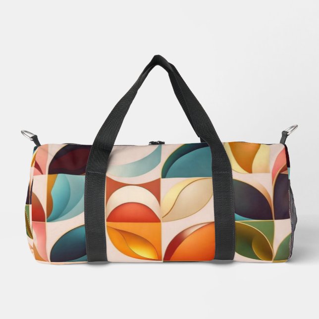 Popular Retro Abstract Squares Collection Duffle Bag (Front)