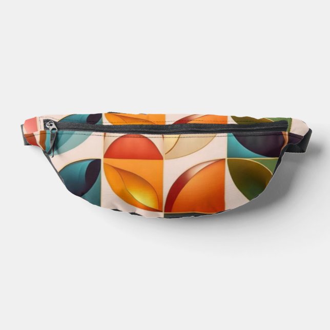 Popular Retro Abstract Squares Collection Fanny Pack (Lay Down)
