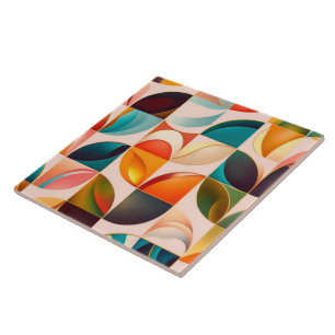 Popular Retro Abstract Squares Collection Tile