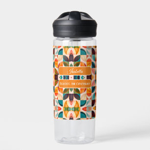 Popular Retro Abstract Squares Collection Water Bottle