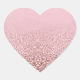 Popular Rose Gold Glitter Blank Elegant Template Heart Sticker