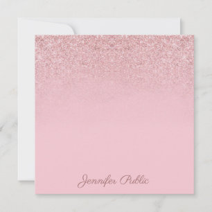 Popular Rose Gold Handwritten Script Name Elegant Card