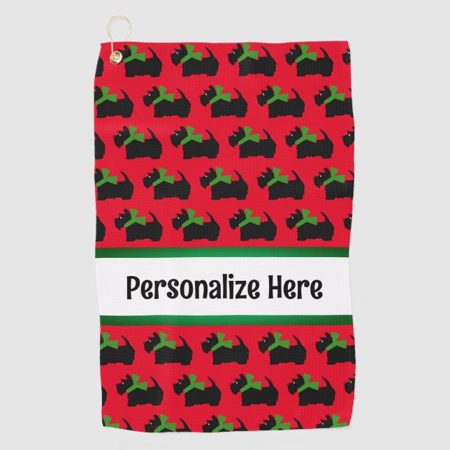 Popular Scotty Dog Personalized  Golf Towel (Front)
