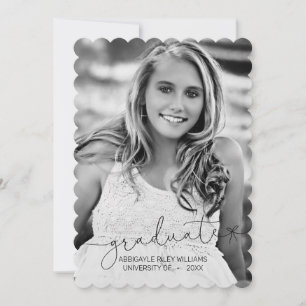 POPULAR script   Two Photo Graduation Announcement