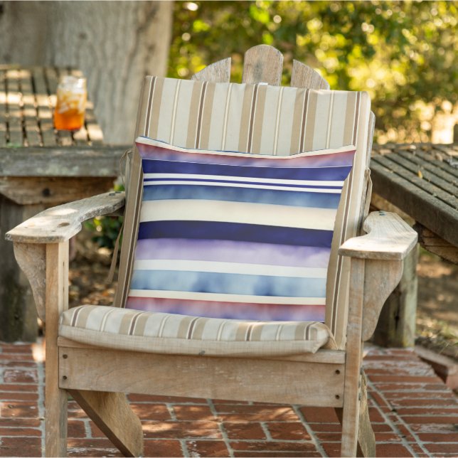 Popular Summer Navy Blue Boat Stripes Collection Outdoor Pillow (Chair)