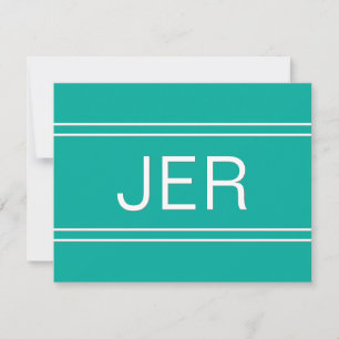 Popular Teal Personalized Monogrammed Name Initial Card