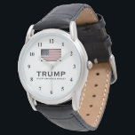 Popular Trump watches Keep America Great<br><div class="desc">Popular Trump watches Keep America Great .  Black leather wrist watch for men with vintage flag. Support the republican party campaign. Patriotic design with American flag. Keep America Great. Make America Great Again. Cool Christmas gift idea for the Holidays.</div>