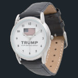 Popular Trump watches Keep America Great<br><div class="desc">Popular Trump watches Keep America Great .  Black leather wrist watch for men with vintage flag. Support the republican party campaign. Patriotic design with American flag. Keep America Great. Make America Great Again. Cool Christmas gift idea for the Holidays.</div>