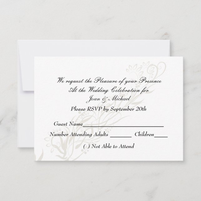 Popular White Wedding RSVP Card (Front)