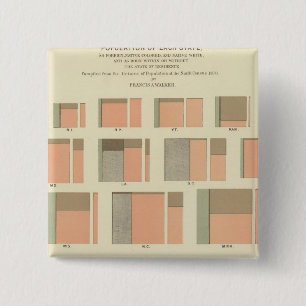 Population by State in the US 2 Inch Square Button