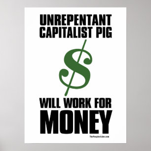 Porc capitaliste - symbole dollar : Affiche de