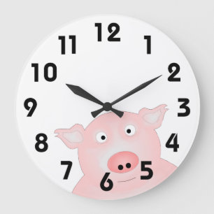 Porc dans une horloge de poussée