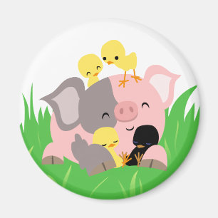 Porc de Pâques et aimant de poussins