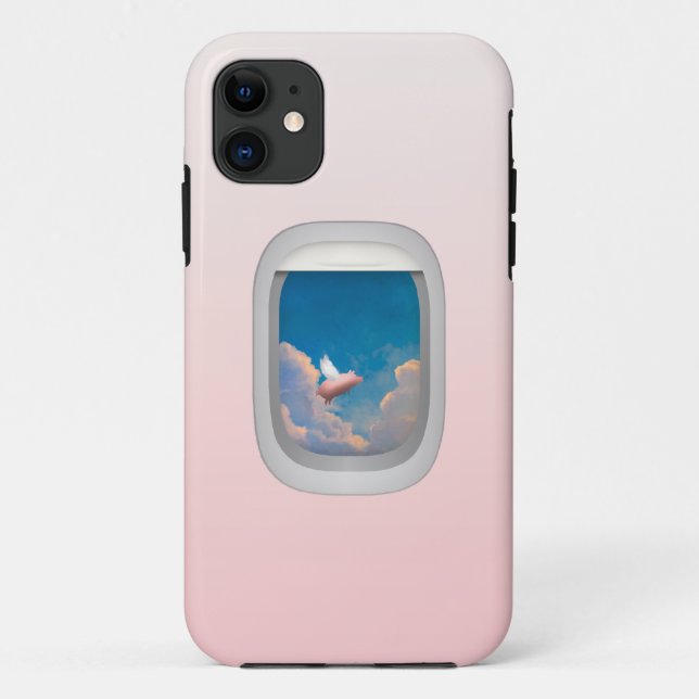 porc de vol par le coque iphone de fenêtre d'avion (Dos)