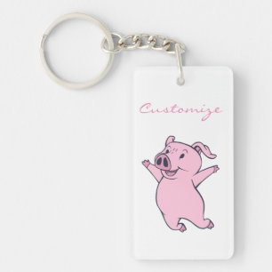 Porc rose heureux sautant Thunder_Cove