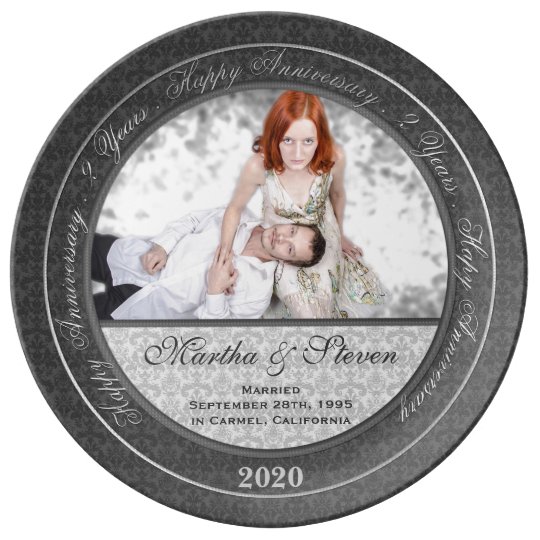 Porcelain 2nd Wedding Anniversary Photo Plate