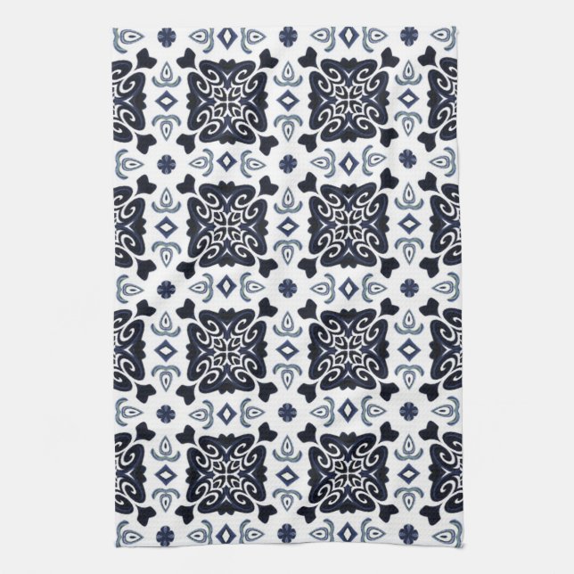 Porcelain Abstract Kitchen Towel (Vertical)