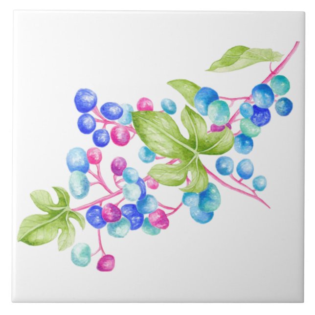 Porcelain Berries on a Ceramic Tile (2) (Front)