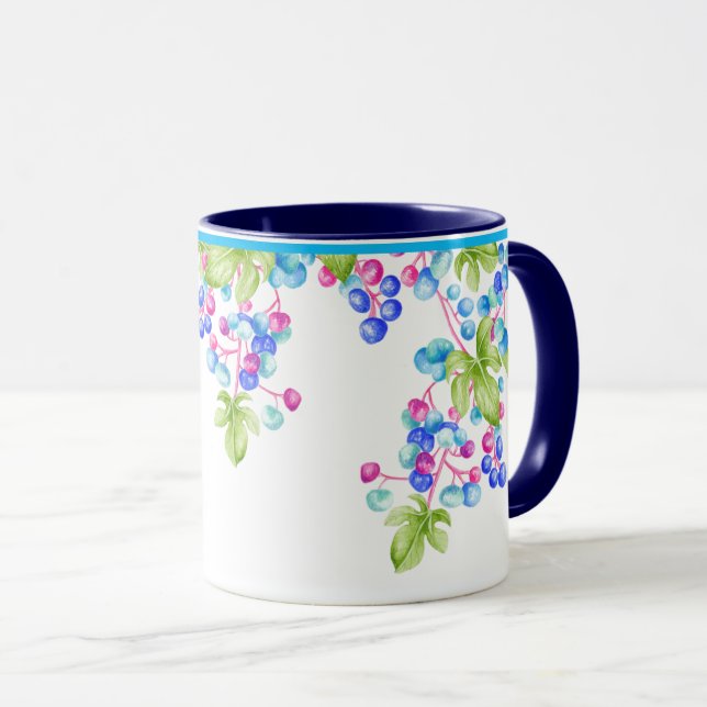 Porcelain Berries on a Combo Mug (Front Right)