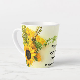 Porcelain coat sunflower and frace design latte mug