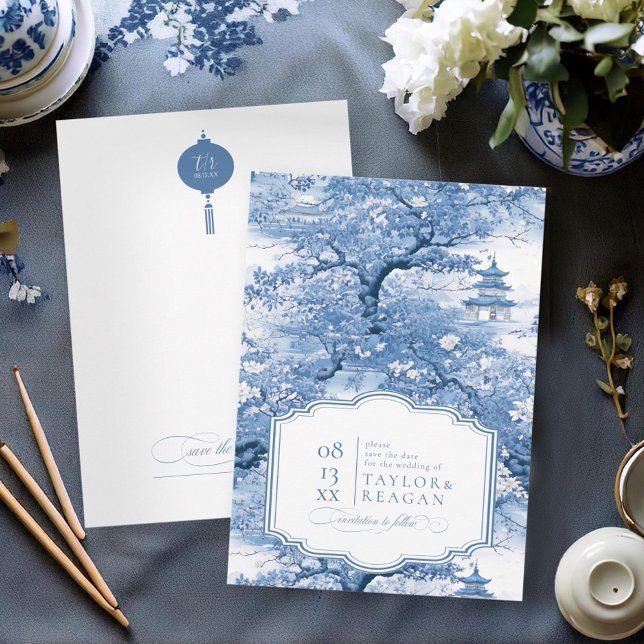 Porcelain-Inspired Chinoiserie Wedding ID1094 Save The Date (Creator Uploaded)