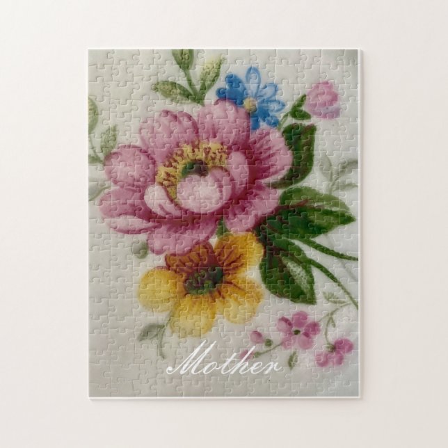 Porcelain Inspired Flora Puzzle (Vertical)