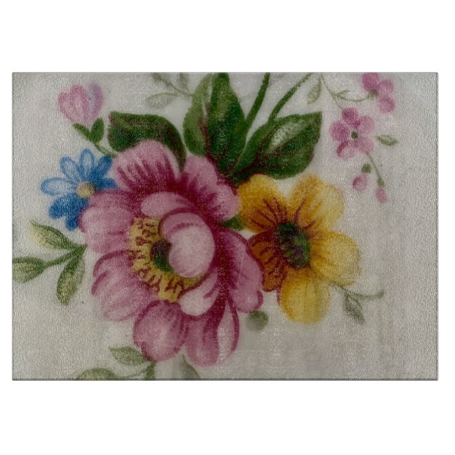 Porcelain Inspired Floral Cutting Board (Front)