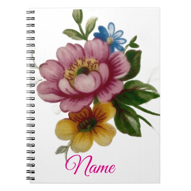 Porcelain Inspired Floral  Notebook (Front)