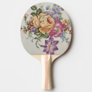 Porcelain-Inspired Floral Ping Pong Paddle