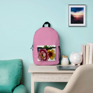 Porcelain Inspired Floral Printed Backpack