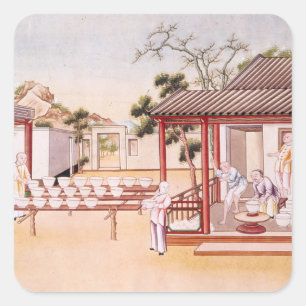 Porcelain Making (w/c on paper) Square Sticker