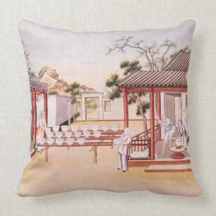 Porcelain Making (w/c on paper) Throw Pillow
