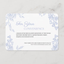Porcelain Meadow Chinoiserie Wedding Details Card