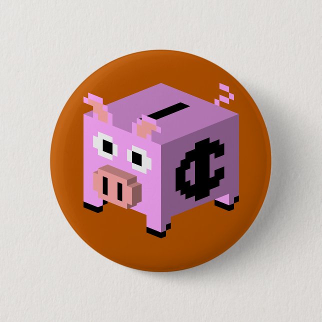 Porcelain Pork 2 Inch Round Button (Front)