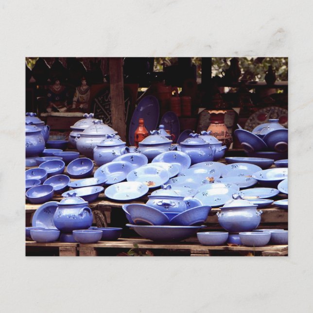 Porcelaine bleue - Carte postale (Devant)