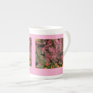 Porcelaine Théière en forme de tasse Caladium rose